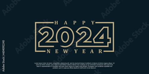 2024 happy new year logo design 2024 number vector illustration