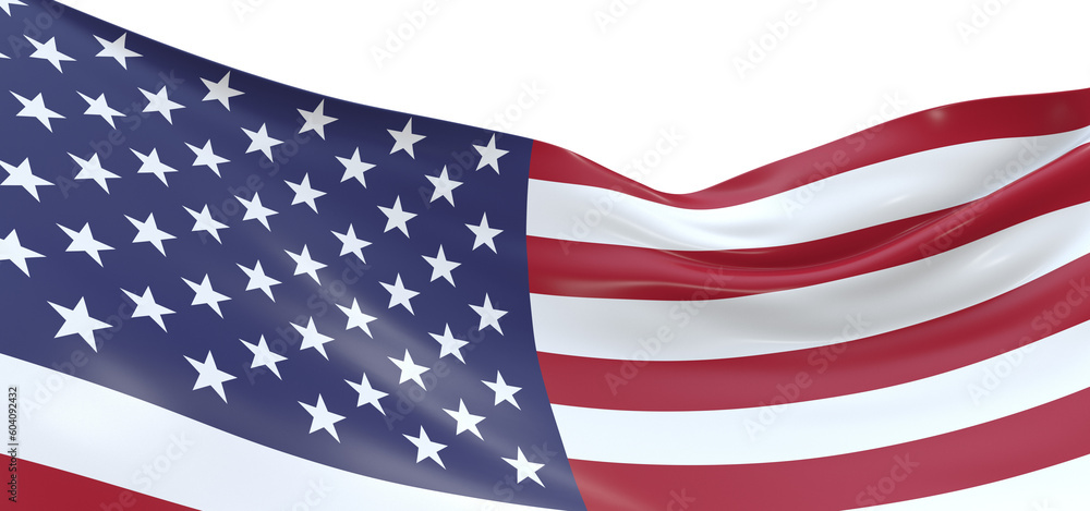 Fototapeta premium Virtual Pride: 3D USA Flag Celebrates American Identity