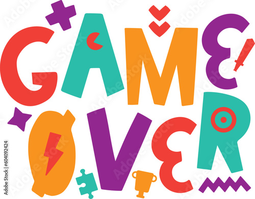 Vector graphic word Game over