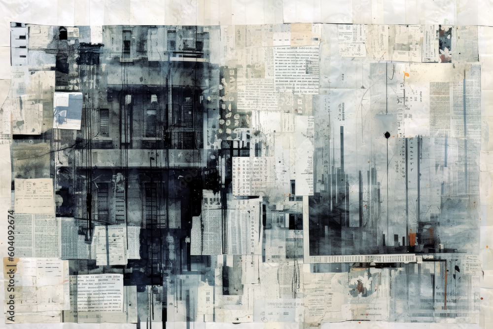 Old newspaper pieces with white words on it, textures made of newspaper, monochrome palette, Old newspaper pieces with white words on it, textures made of newspaper, monochrome palette,