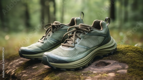 Pair of Running Shoes against a Nature Background © VisualMarketplace