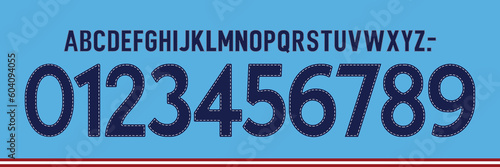 font vector team 2022 - 2023 kit sport style font. City football style font. premier league. sports style letters and numbers for soccer team