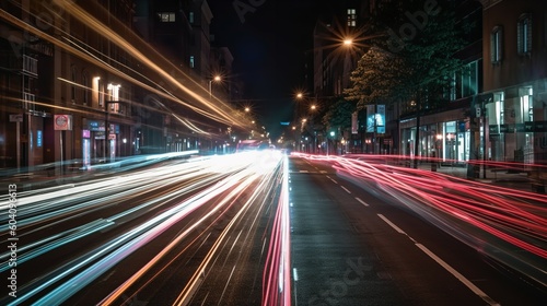 Abstract Light Trails on a City Street