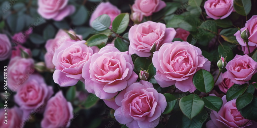Rosa Rosen Blüten - mit KI erstellt	