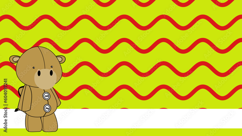 camel plush toy cartoon standing on colorful background illustration in vector format camel plush toy cartoon standing on colorful background illustration in vector format