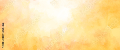 Yellow and orange summer vector watercolor background. Hand drawn wallpaper design for cards, flyers, poster, banner, cover design, invitation cards, prints. Summer heat illustration for design.	
