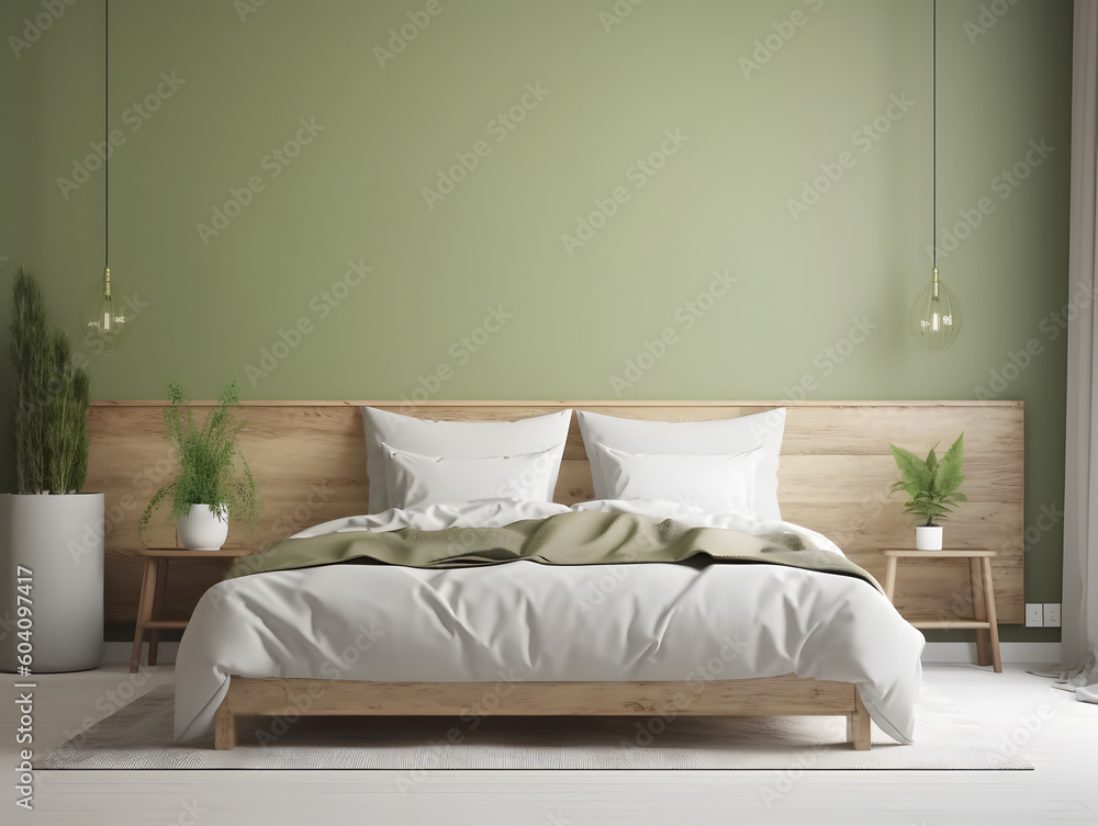 Home bedroom design with copy space frame. AI generated. Home bedroom design with copy space frame. AI generated.