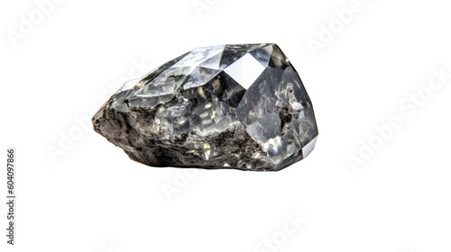 Diamond nugget gem mineral isolated on transparent and white background. Generative AI