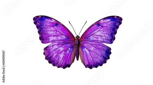 Beautiful purple butterfly isolated on a white background. Generative AI Illustration 