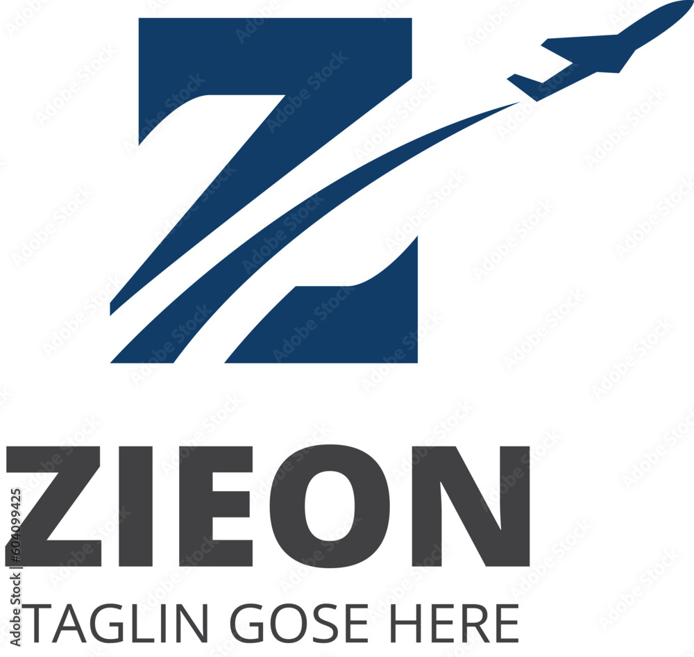 Z letter with traveling logo Z letter with traveling logo