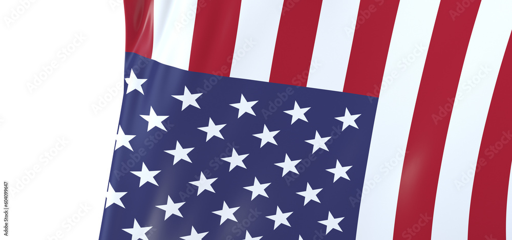 Obraz premium Dynamic Icon: Mesmerizing 3D USA Flag Stands Tall with National Pride