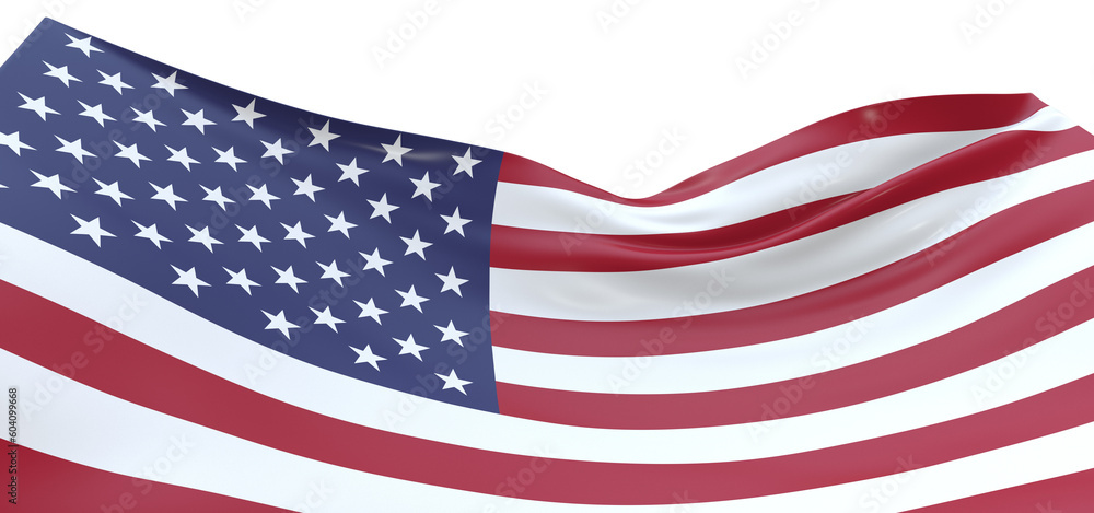 Fototapeta premium Dynamic National Symbol: 3D USA Flag Represents Strength and Freedom