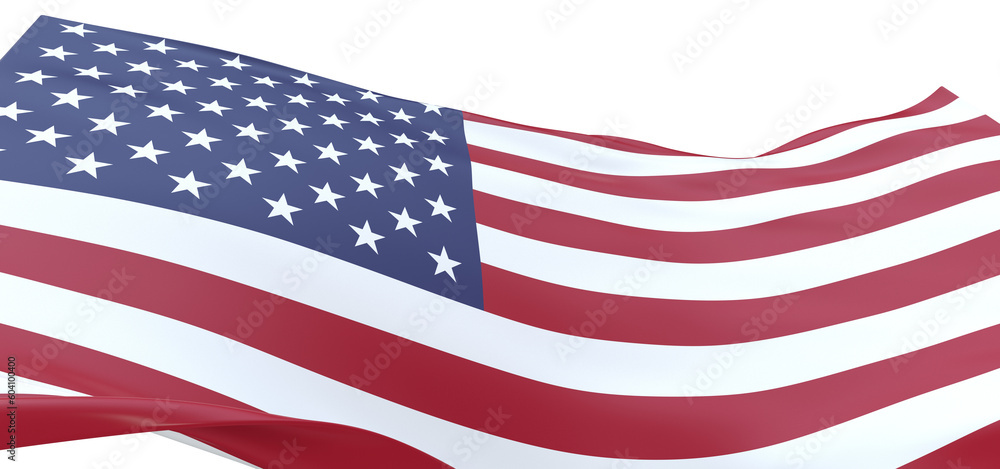 Obraz premium Powerful Patriotism: Striking 3D USA Flag Waves with Honor