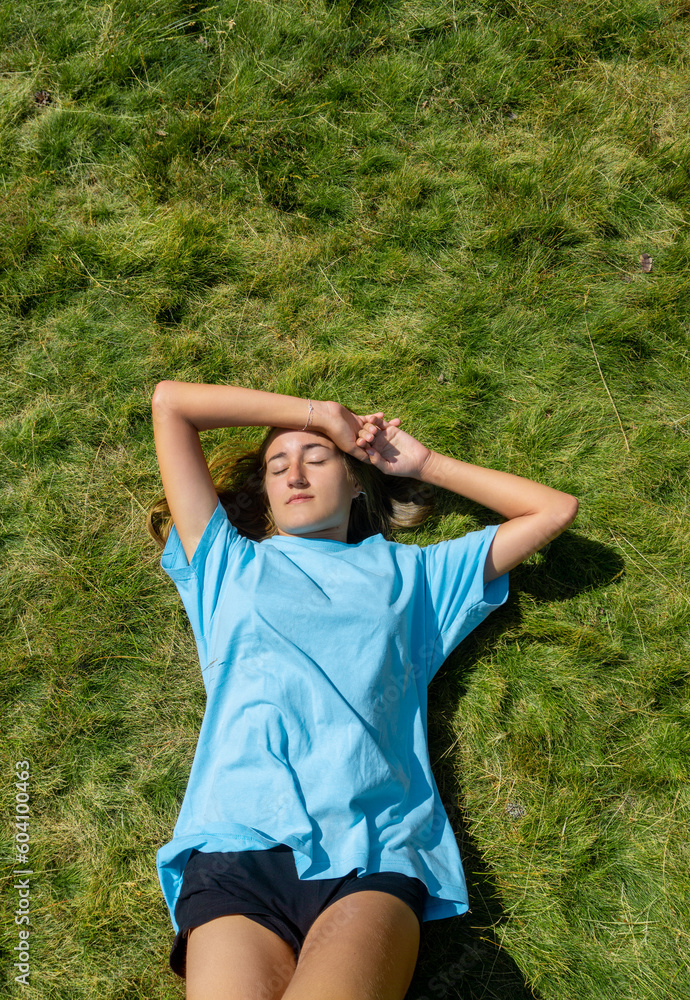 Girl lying on the grass. Girl lying on the grass.