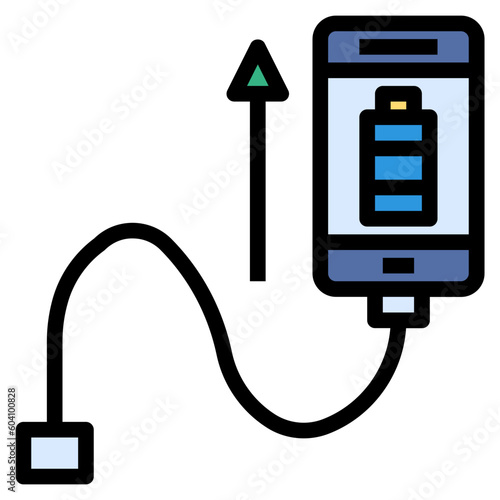 charge filled outline style icon