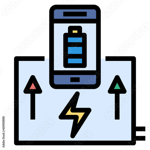 charge filled outline style icon