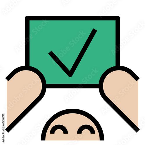 correctness filled outline style icon