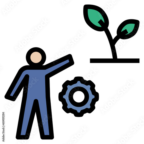 ecologist filled outline style icon