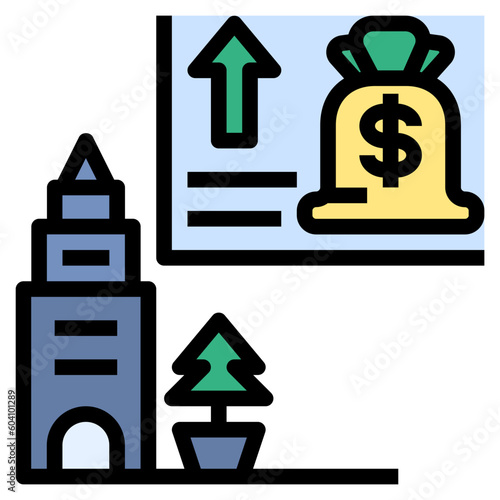 economy filled outline style icon
