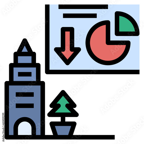 economy filled outline style icon