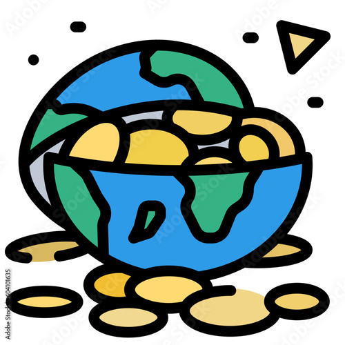 globalization filled outline style icon