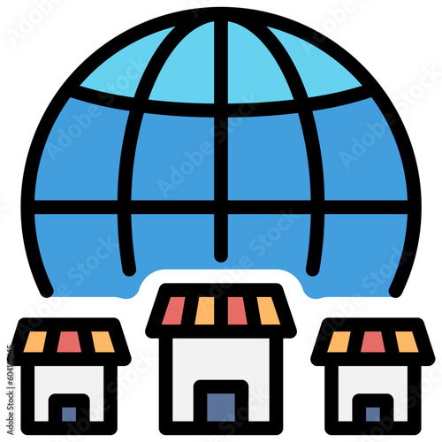 globalization filled outline style icon