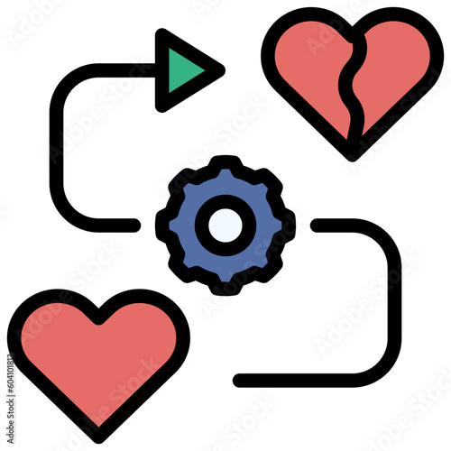 heartbroken filled outline style icon