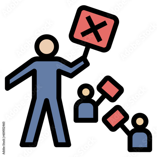 oppose filled outline style icon