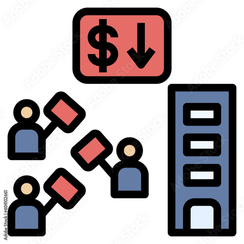 protest filled outline style icon
