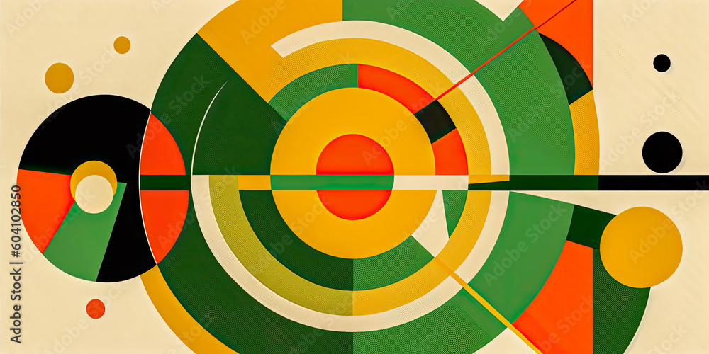 Abstract vector art in Bauhaus style with rectangles and circles - Generative AI Abstract vector art in Bauhaus style with rectangles and circles - Generative AI