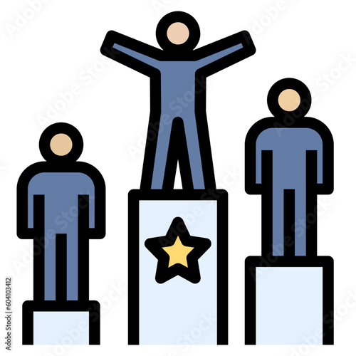 winner filled outline style icon