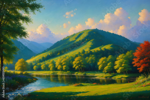 Serenity Revealed: Captivating Impressionist Landscape Painting