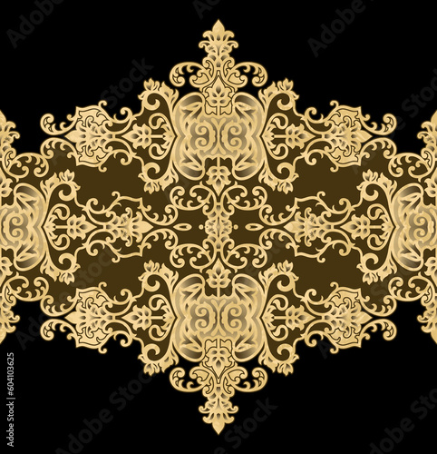 Islamic gold frame template background.luxury golden arabic islamic text box title frame border set with ornamental illustration.