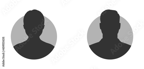 Default anonymous user portrait vector illustration flat vector designs set