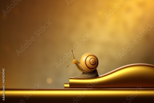 Royal Luxury Background. Golden Podium with Snail. photo