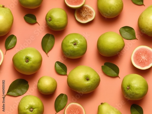 Guava background as seamless tile (generative AI)