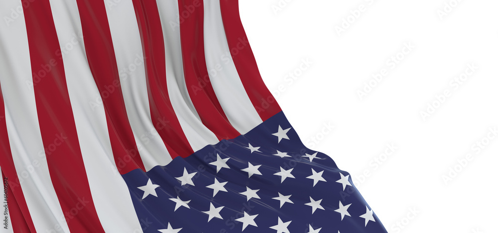 Obraz premium United States flag isolated on white banner