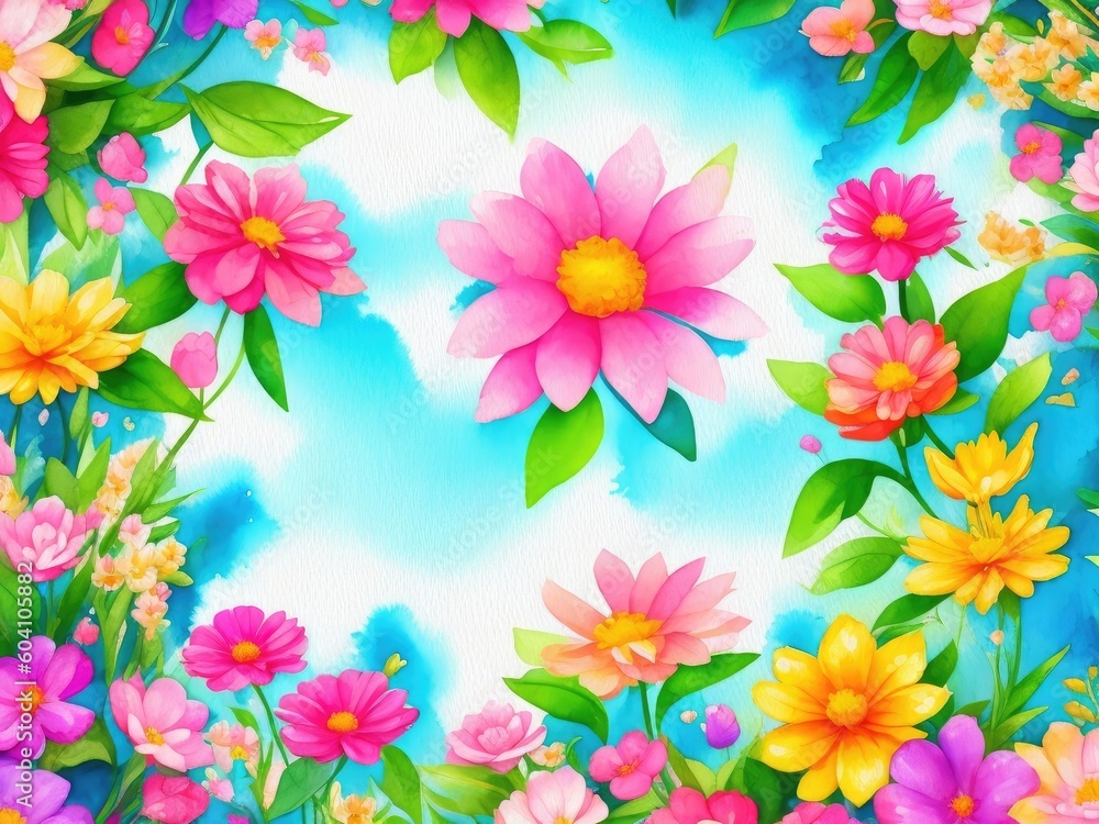 watercolor flowers on white background. ai generative watercolor flowers on white background. ai generative