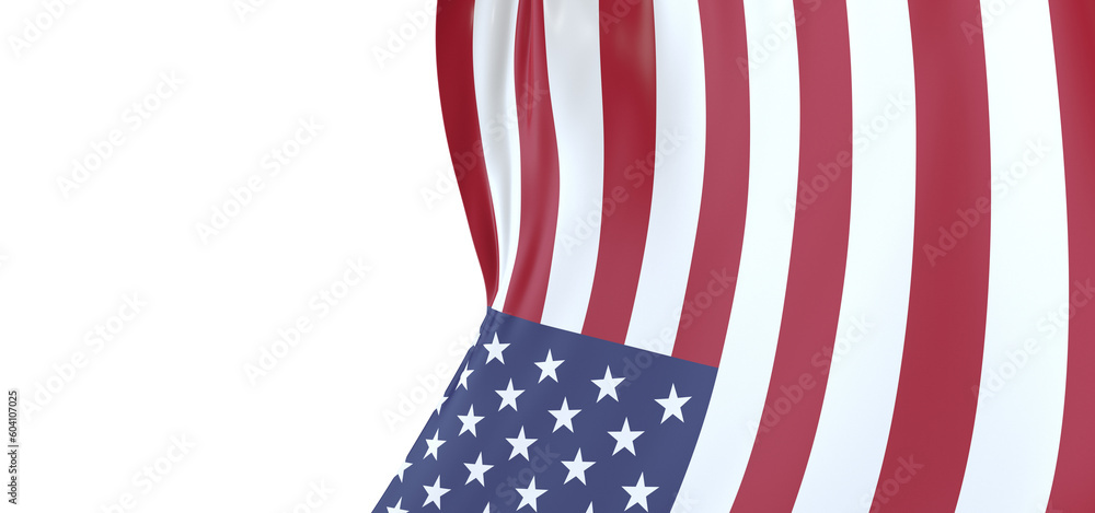 Obraz premium Symbolic Resilience: Stunning 3D USA Flag Portrays Resolute Spirit