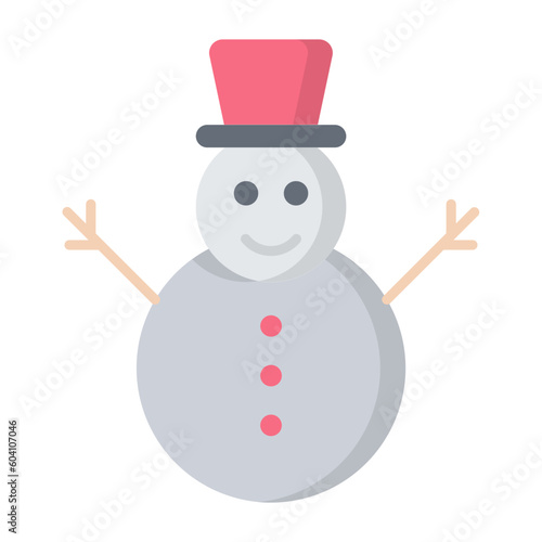 Snowman Flat Icon