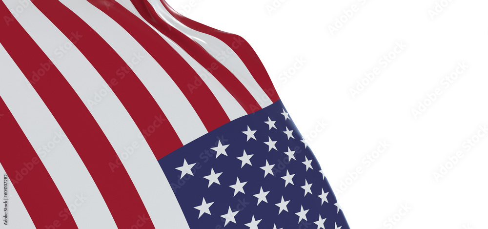 Obraz premium Elevating National Pride: 3D USA Flag Soars with Dignity and Honor
