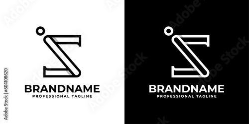 Letter SI or IS Monogram Logo, suitable for any business with SI or IS initials.