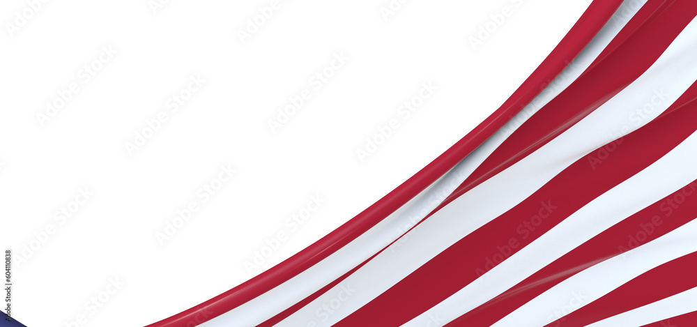 Obraz premium Dynamic Symbol: 3D USA Flag Signifies National Progress and Unity