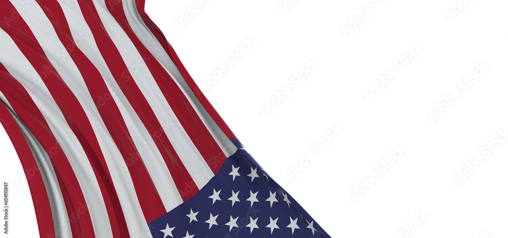 Obraz premium Dynamic Symbol: 3D USA Flag Signifies National Progress and Unity