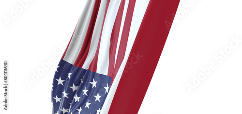 Fototapeta Naklejka Na Ścianę i Meble -  Dynamic National Symbol: 3D USA Flag Represents Strength and Freedom