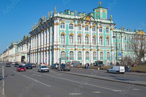 Fototapeta Naklejka Na Ścianę i Meble -  Hermitage building (Winter Palace) on a sunny April day, Saint Petersburg