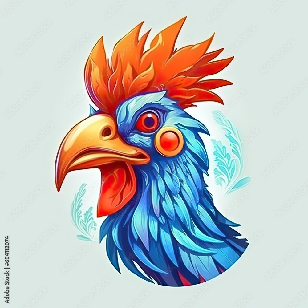 Rooster cute character illustration. Generative AI Rooster cute character illustration. Generative AI