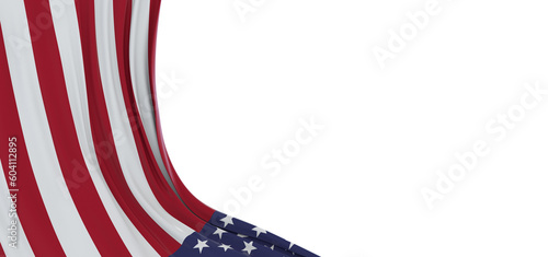 Dynamic Symbol: 3D USA Flag Signifies National Progress and Unity