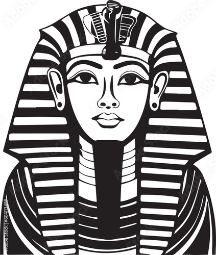 Egyptian king Tutankhamun, Ancient Egyptian mask of the pharaoh Tutankhamun vector illustration, SVG