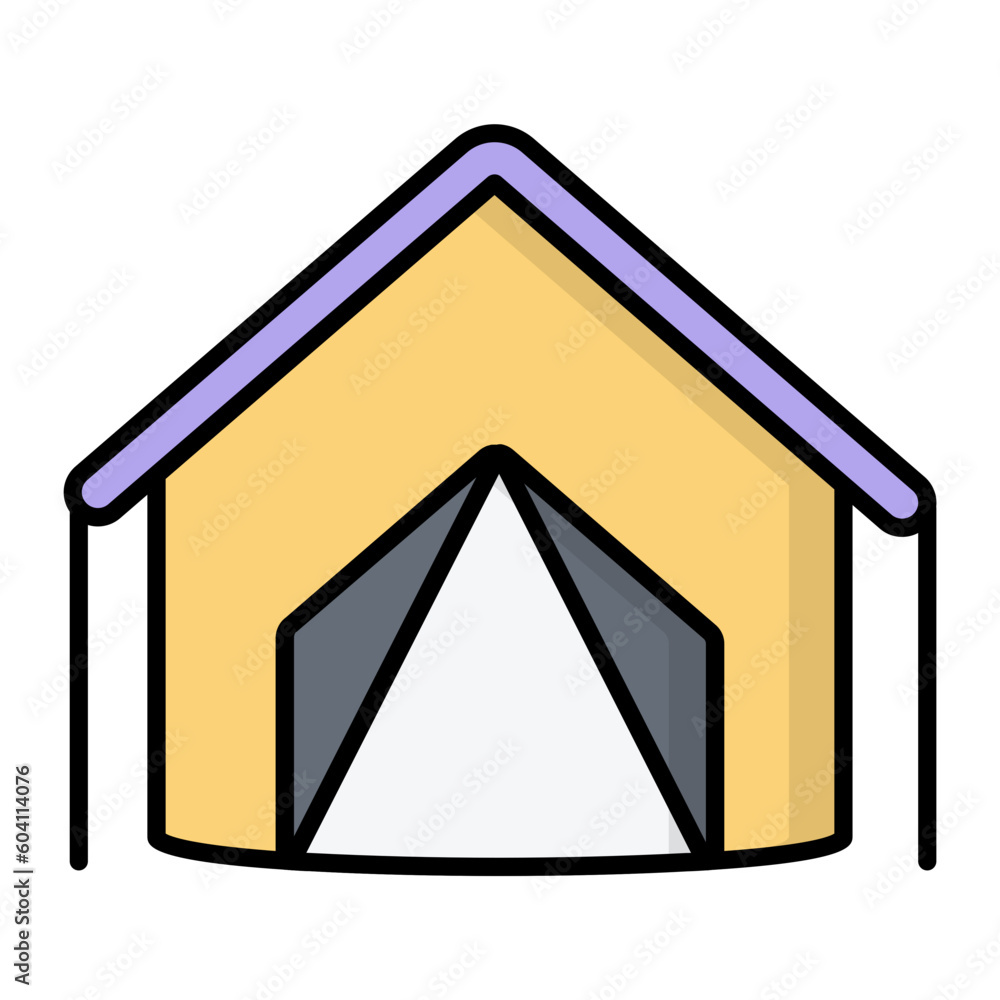 Camping Line Color Icon